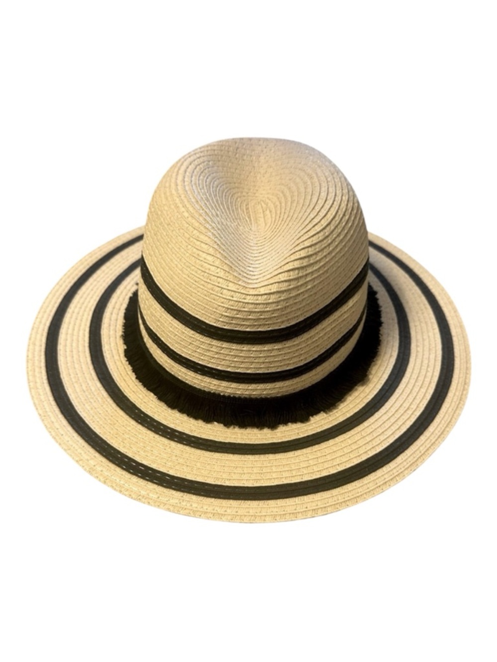 Express Stylish Tan and Black Wide Brim Hat